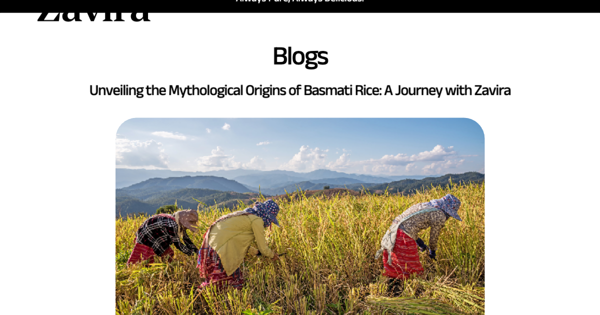Unveiling the Mythological Origins of Basmati Rice: A Journey with Zavira